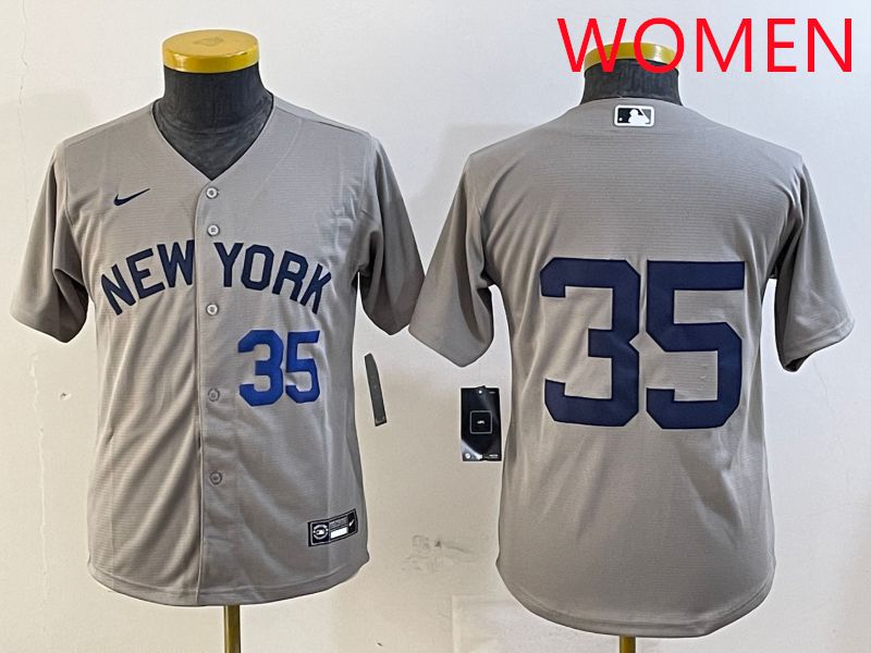 Women New York Yankees #35 No Name Grey Game 2025 Nike MLB Jersey style 4